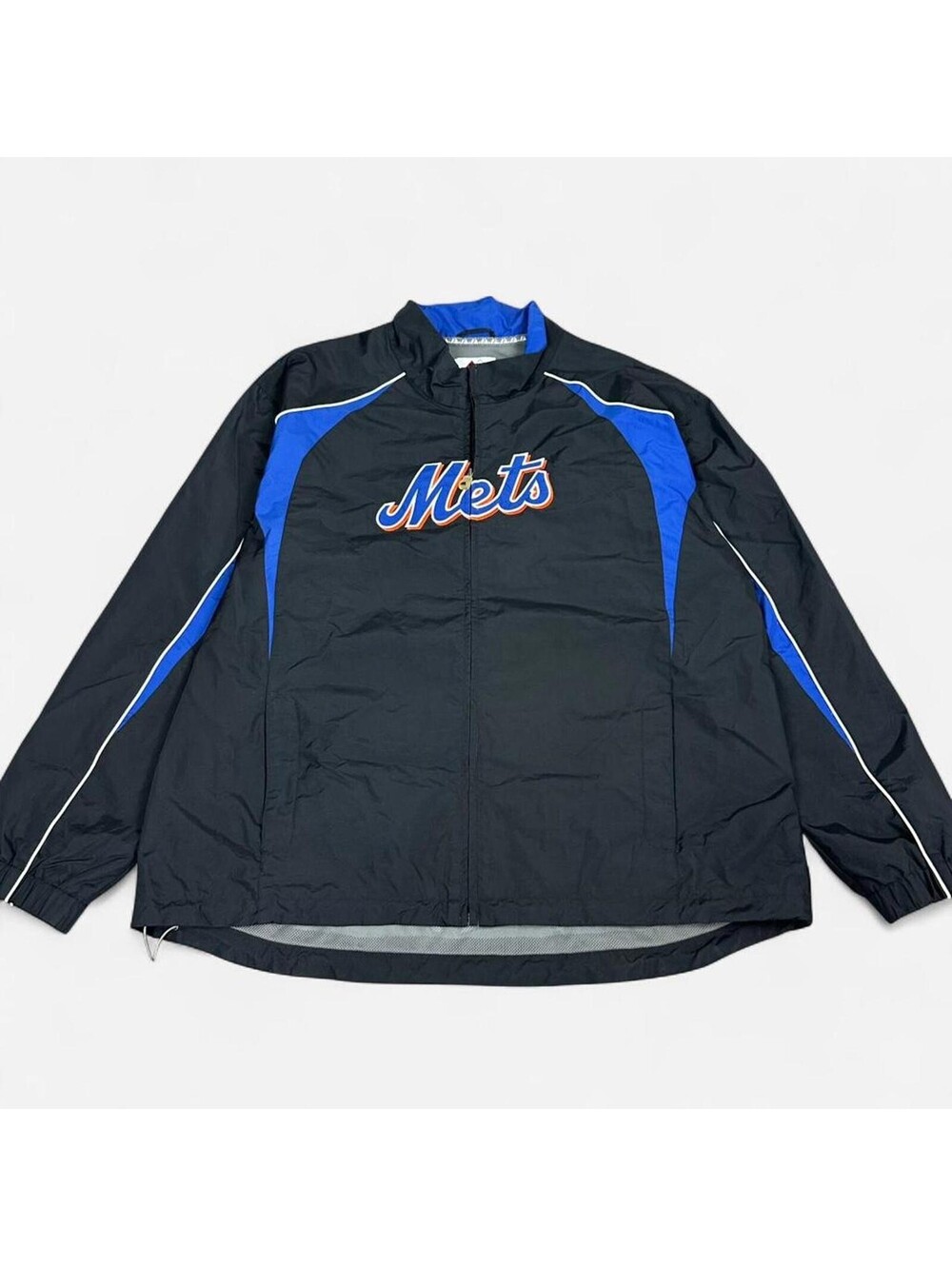 Vintage New York Mets MLB Majestics Zipup black windbreaker Men 2Xl Black